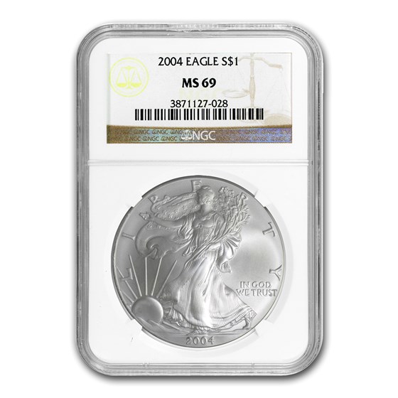 2004 Silver American Eagle MS-69 NGC 2004 Silver American Eagle MS-69 NGC